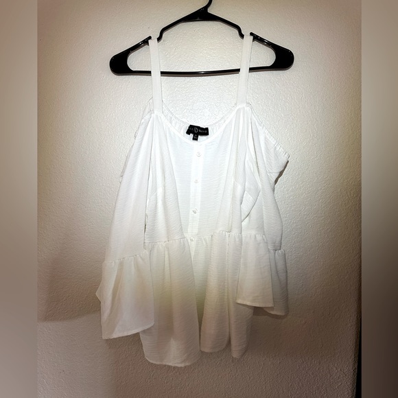 Fred David Bohemian Blouse with straps and flare sleeves 2x - Picture 3 of 6